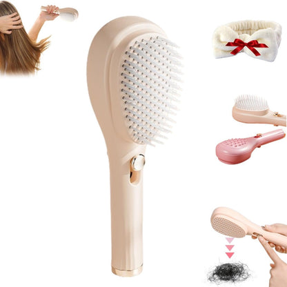 One-Click Self-Cleaning Hairbrush | 2-in-1 Detangling & Scalp Massage Comb