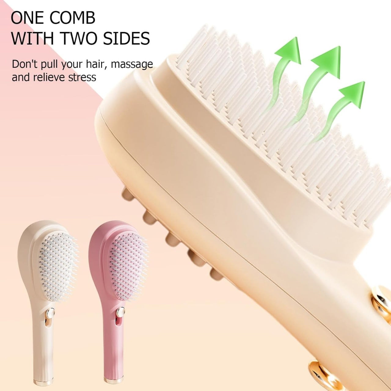 One-Click Self-Cleaning Hairbrush | 2-in-1 Detangling & Scalp Massage Comb